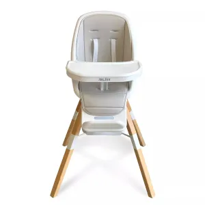 2-in-1 Turn-a-Tot High Chair with 360° Swivel - Gray Taupe