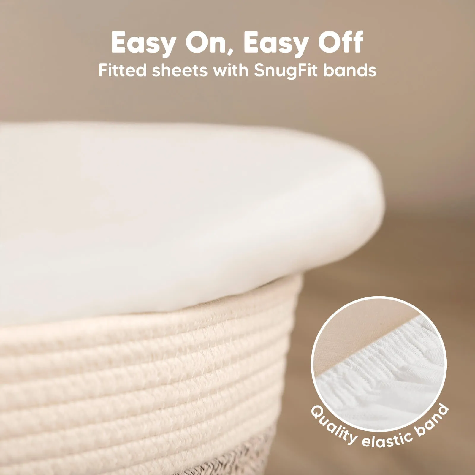 2-Pack Isla Fitted Bassinet Sheets (Soft White)