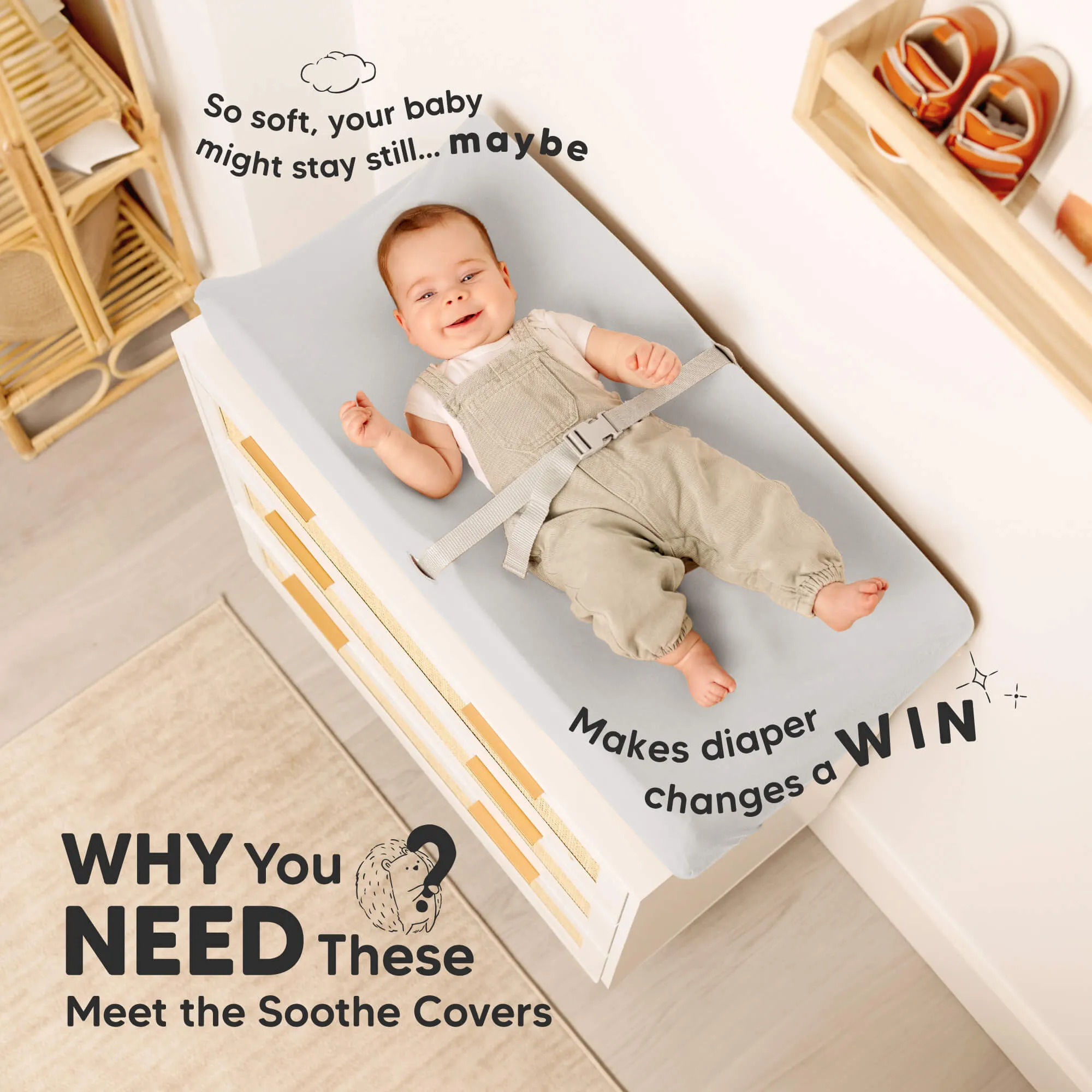 2-Pack Soothe Changing Pad Covers (French Gray)