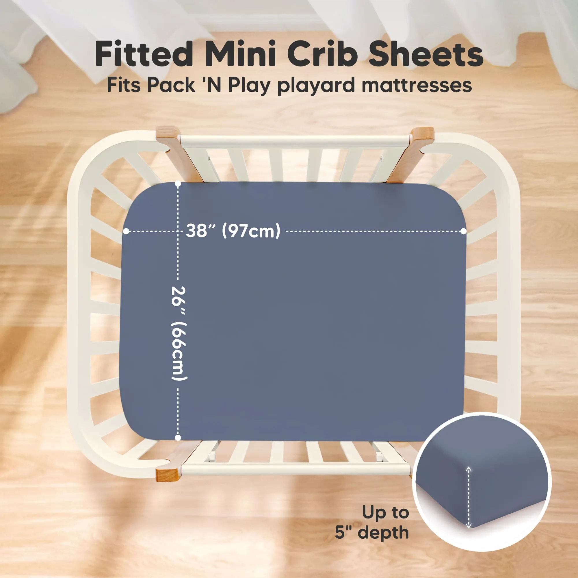 2-Pack Soothe [Protect ] Waterproof Mini Crib Sheets (Maritime)