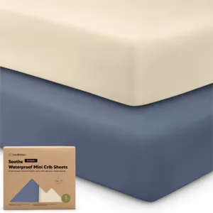 2-Pack Soothe [Protect ] Waterproof Mini Crib Sheets (Maritime)