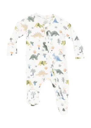 2-Way Zipper Footie - Soft Dinos