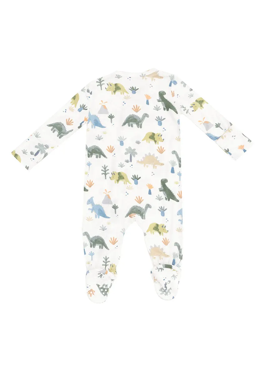 2-Way Zipper Footie - Soft Dinos