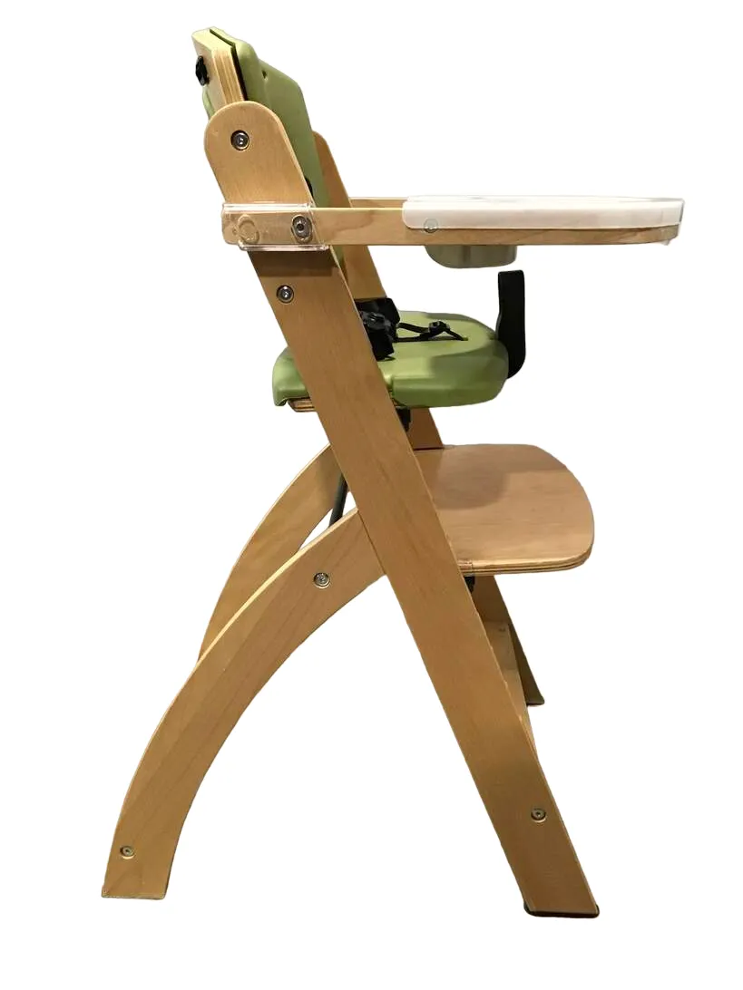 Abiie Beyond Junior Y Wooden High Chair, Natural/Green