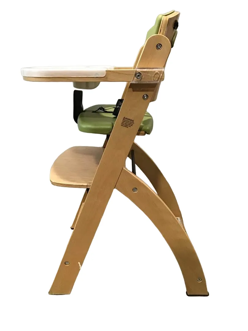 Abiie Beyond Junior Y Wooden High Chair, Natural/Green