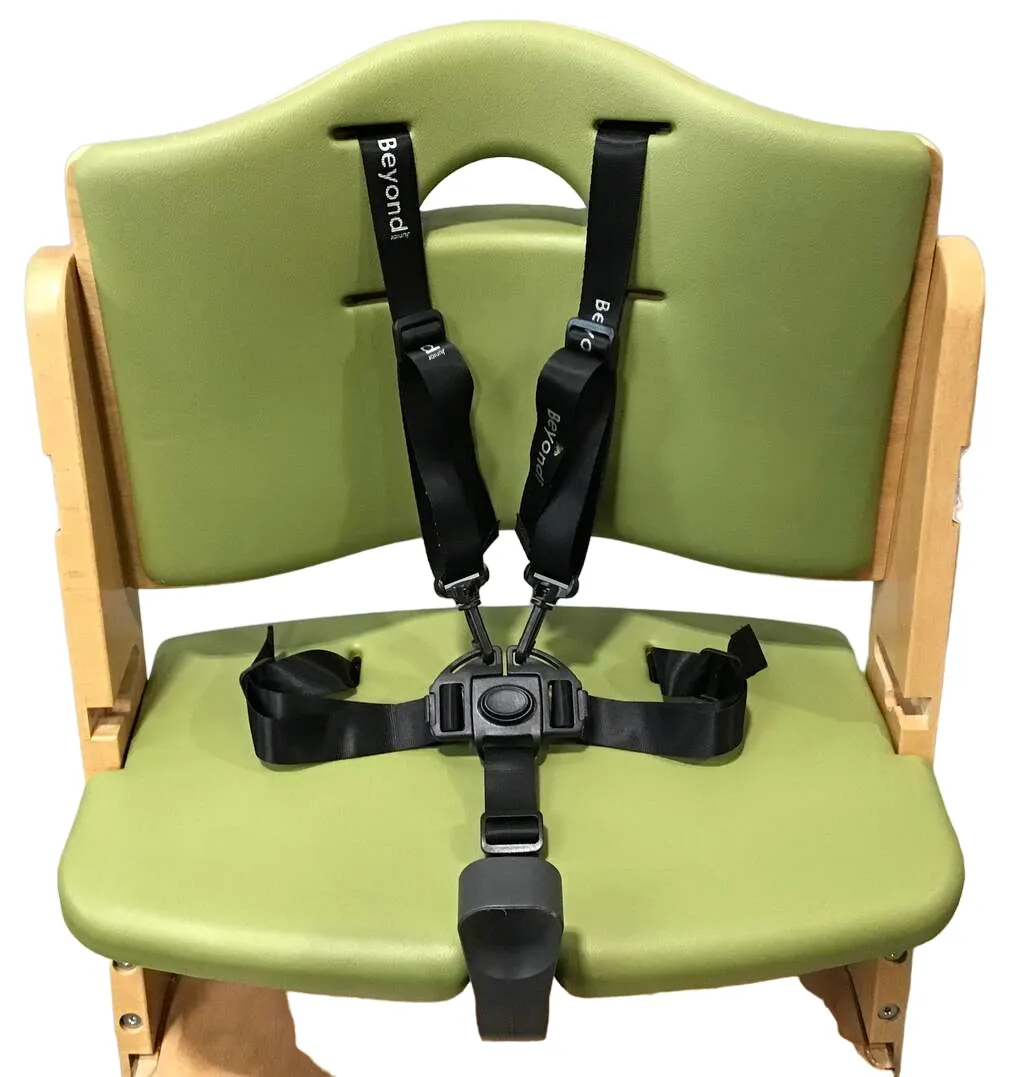 Abiie Beyond Junior Y Wooden High Chair, Natural/Green