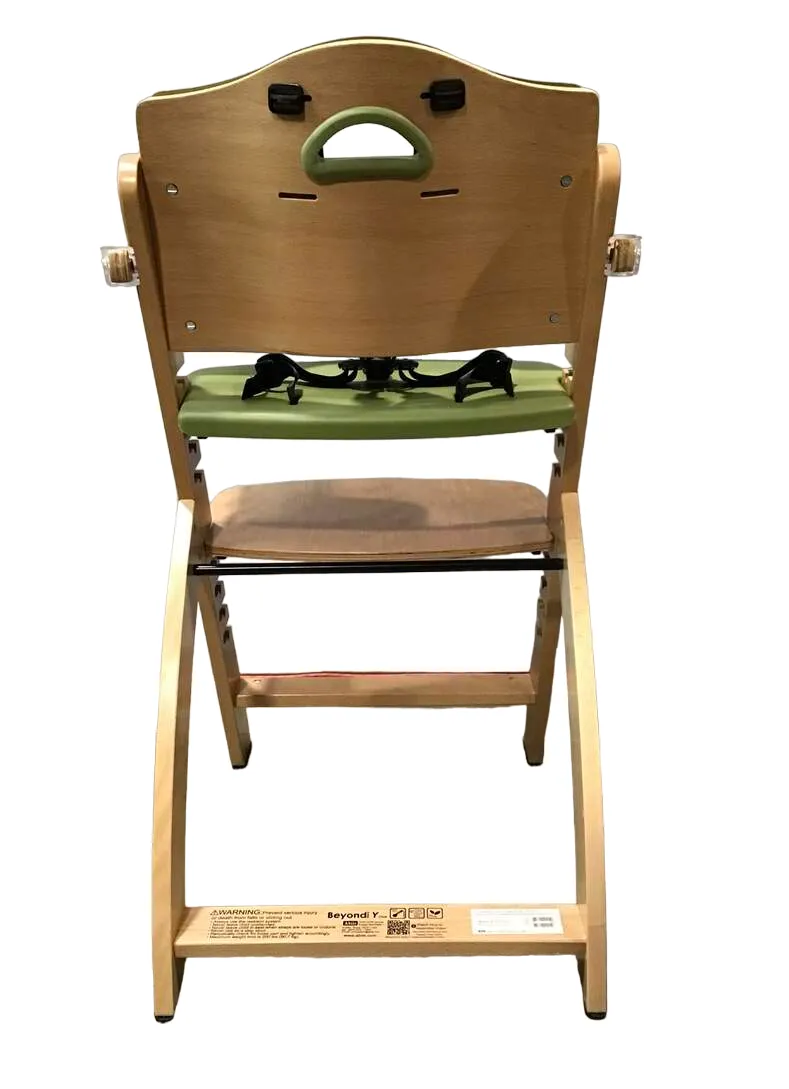 Abiie Beyond Junior Y Wooden High Chair, Natural/Green