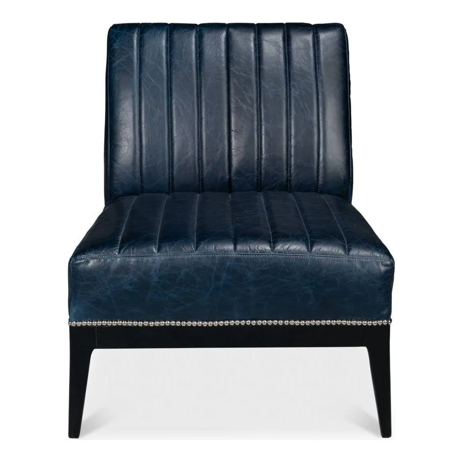 Agave Slipper Chair In Distilled Leather
