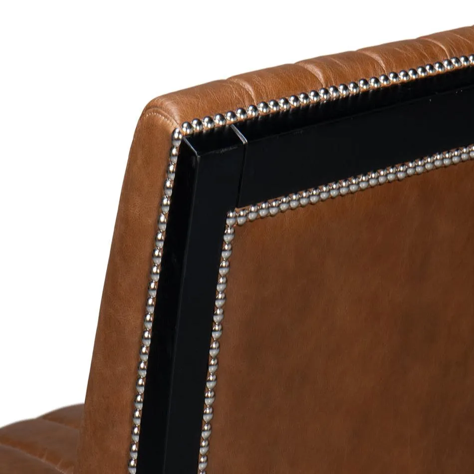 Agave Slipper Chair In Distilled Leather