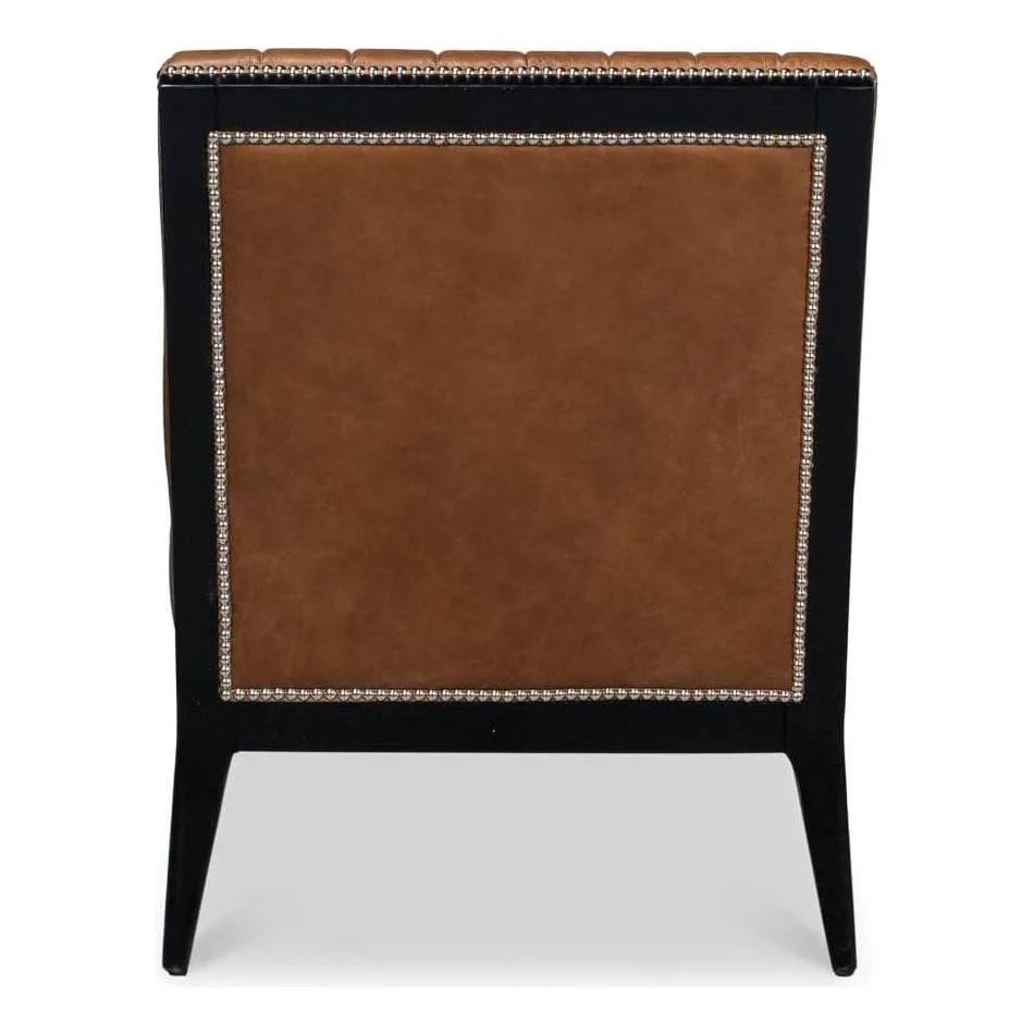 Agave Slipper Chair In Distilled Leather