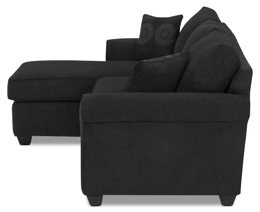 Althea 2-Piece Sectional with Left-Facing Chaise - Black