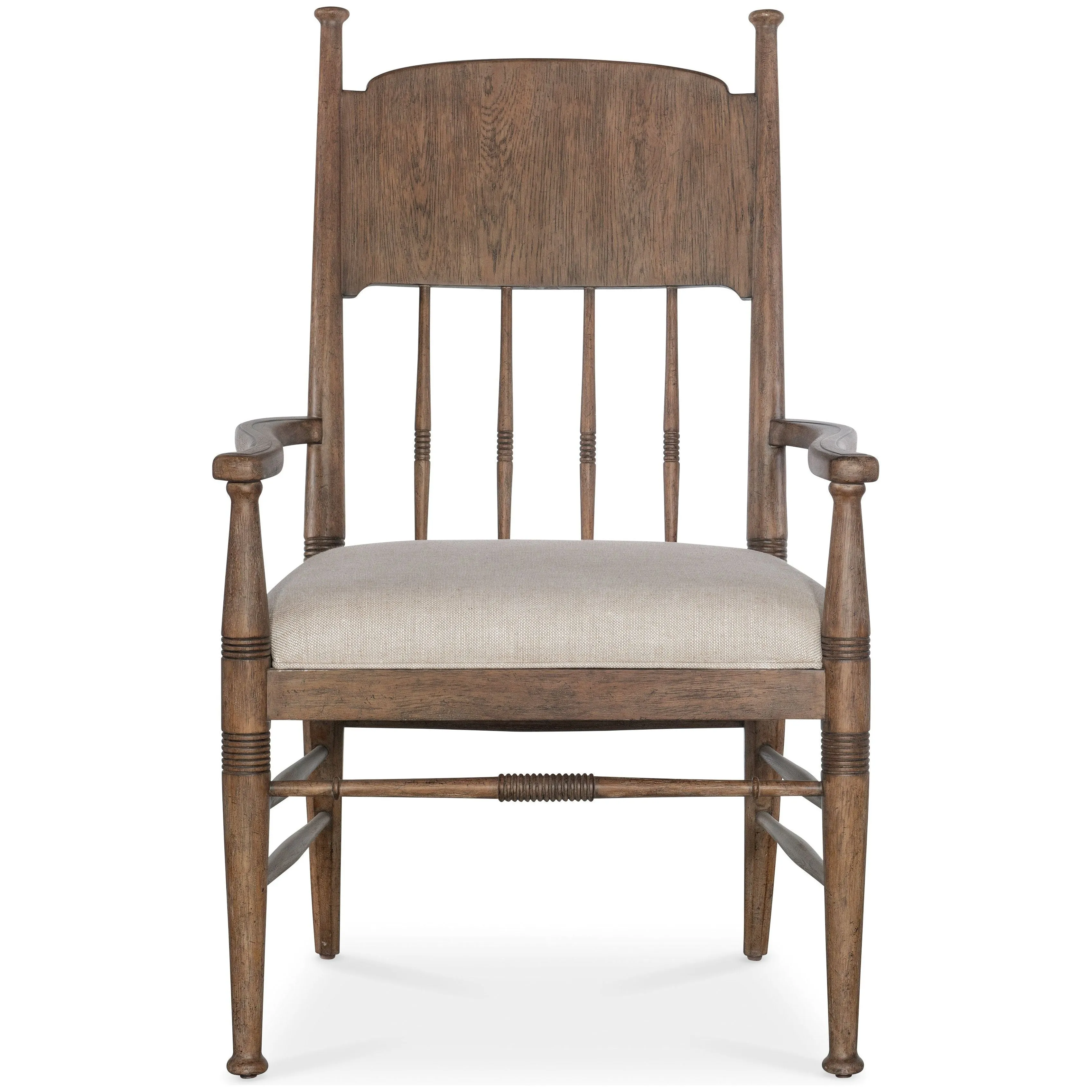 Americana Upholstered Seat Arm Chair - Light Wood