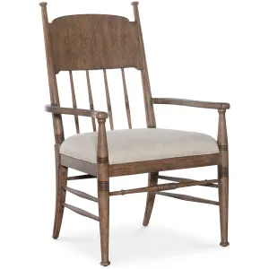 Americana Upholstered Seat Arm Chair - Light Wood