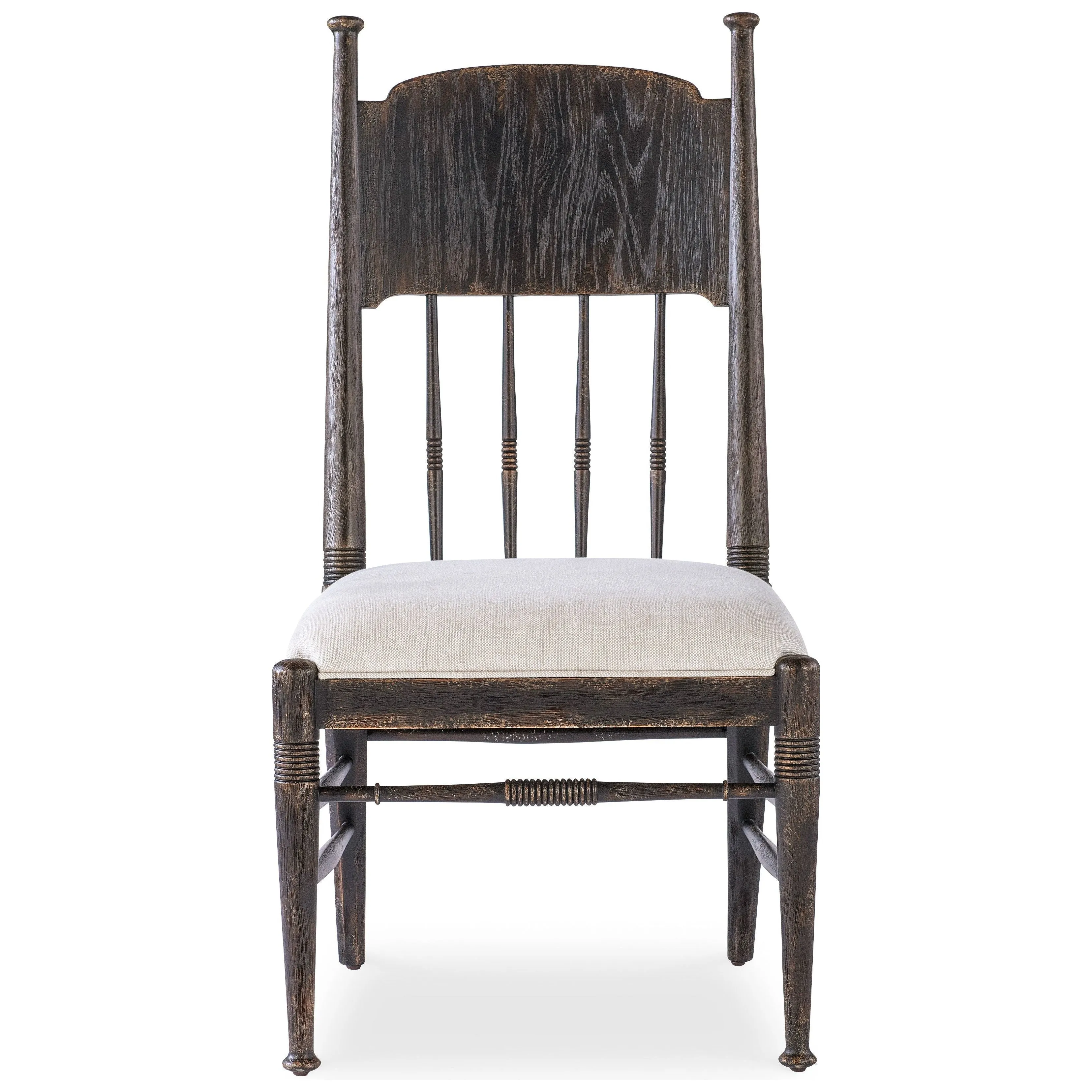 Americana Upholstered Seat Side Chair - Dark Wood