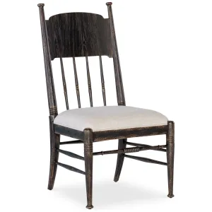 Americana Upholstered Seat Side Chair - Dark Wood