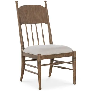 Americana Upholstered Seat Side Chair - Light Wood