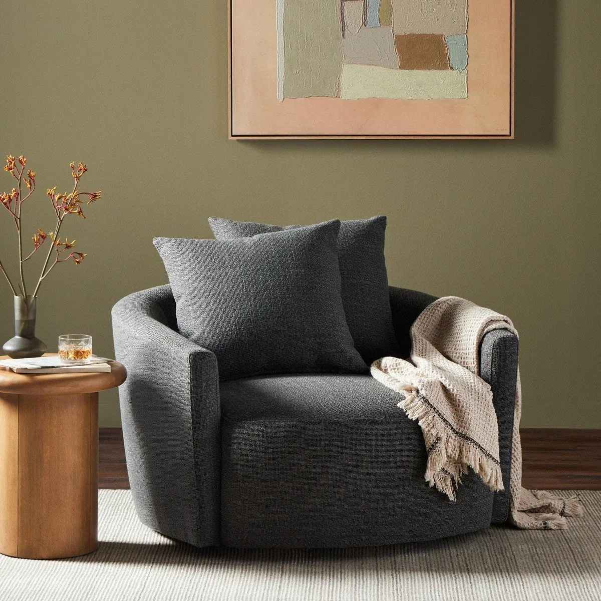 Anaya Swivel Chair - Gibson Smoke