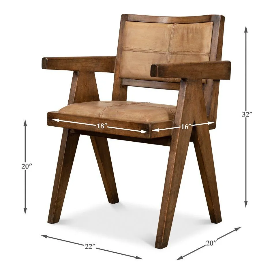 Angus Chair Brown W/Brown Leather