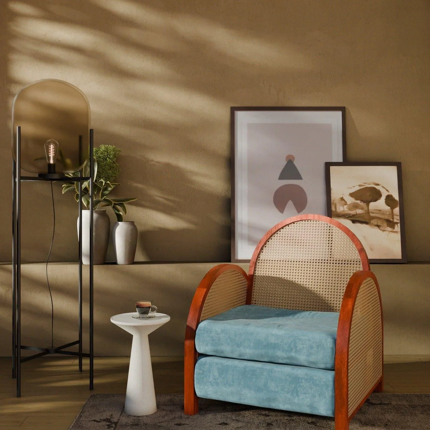 Arc Cane Lounge Chair
