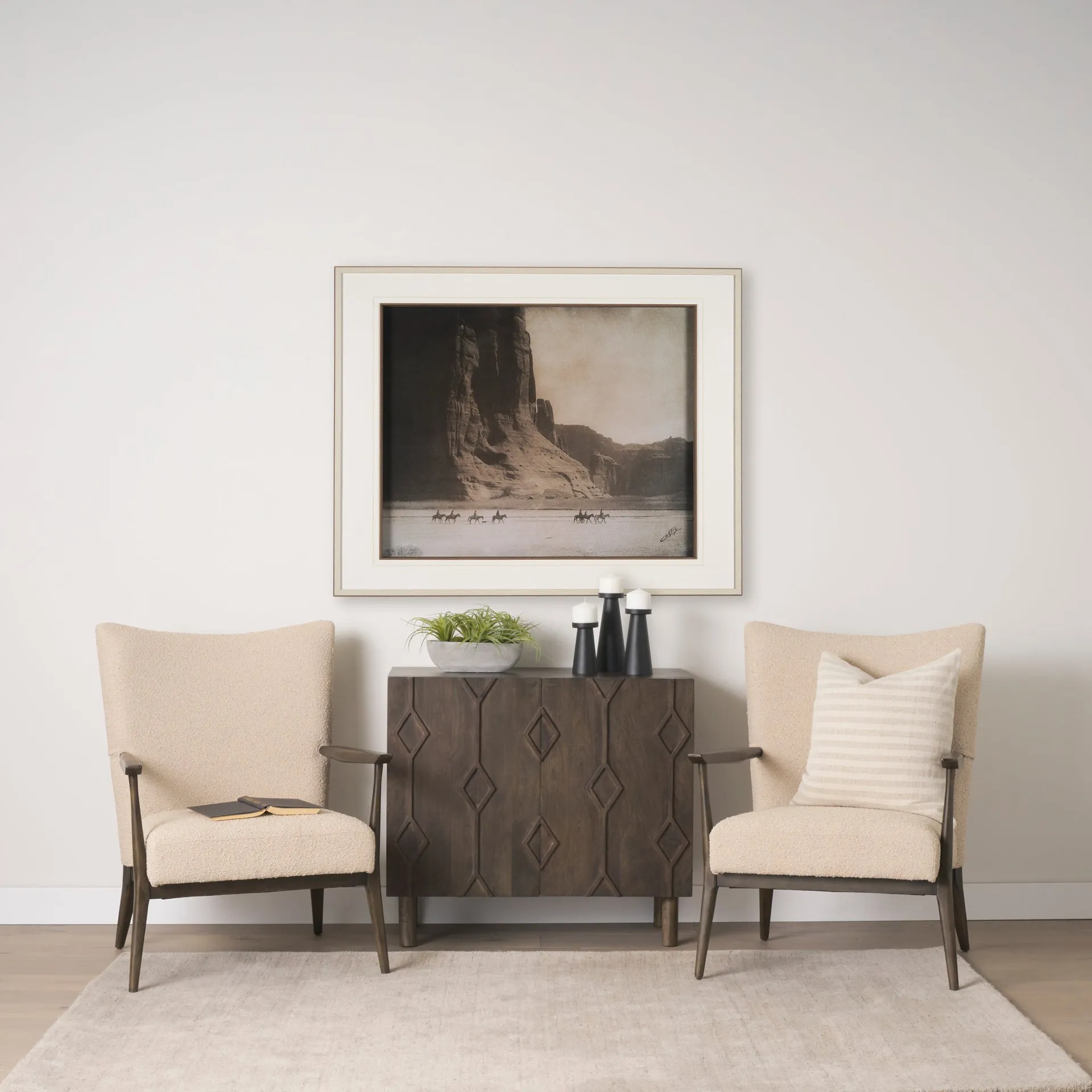 Arius Beige Boucle Accent Chair