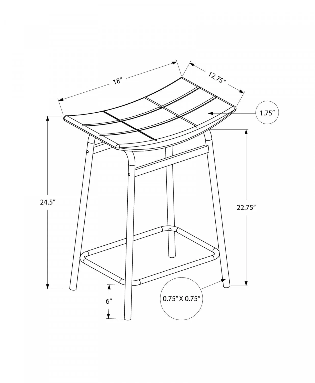 Baffin Counter Stool - Black - Set Of Two