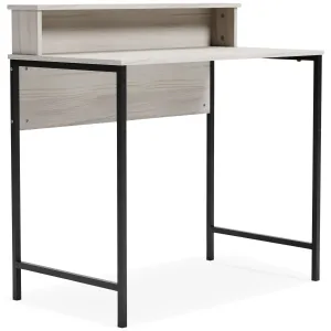Bayflynn White / Black Home Office Desk With Hutch
