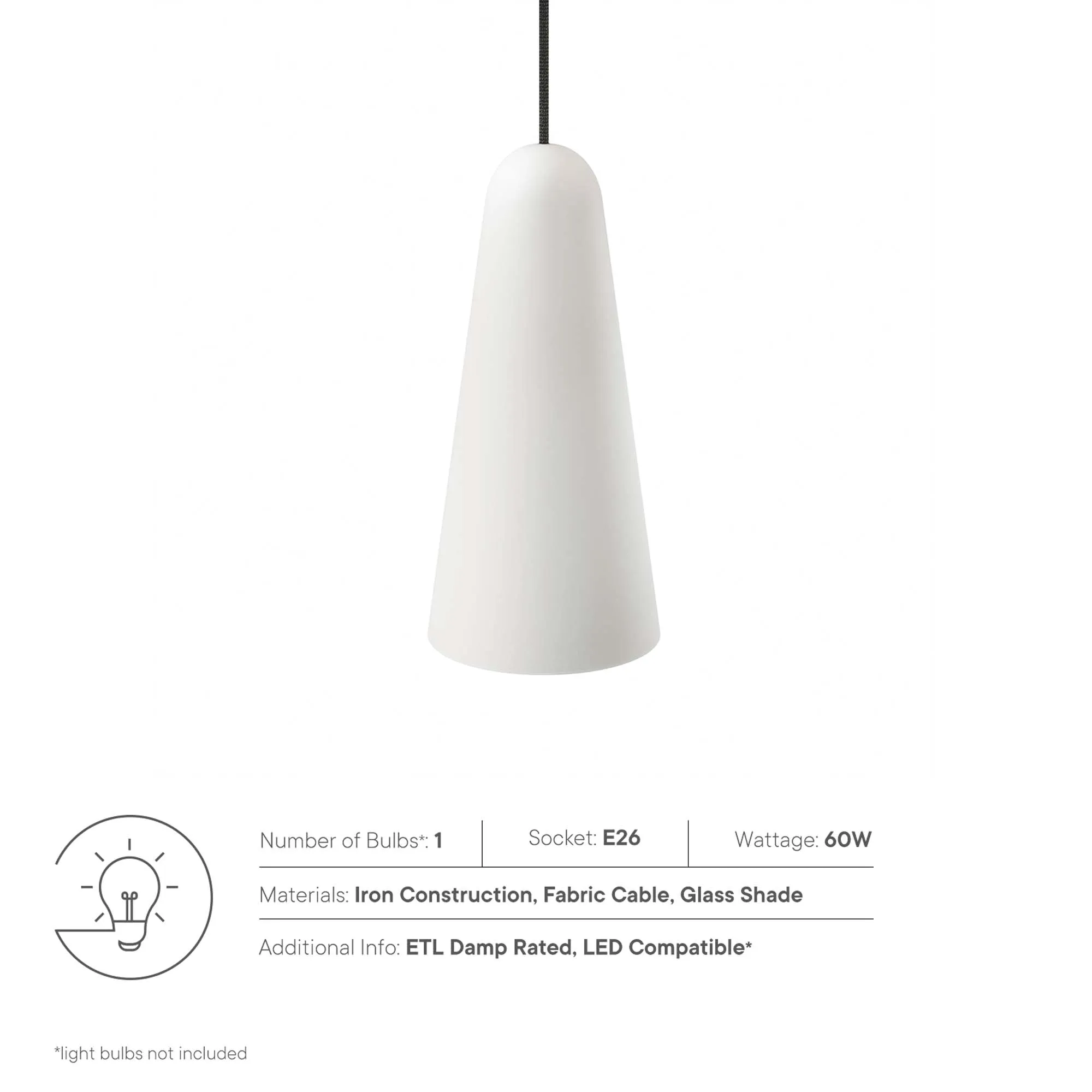 Beacon 1-Light Pendant Light by Modway