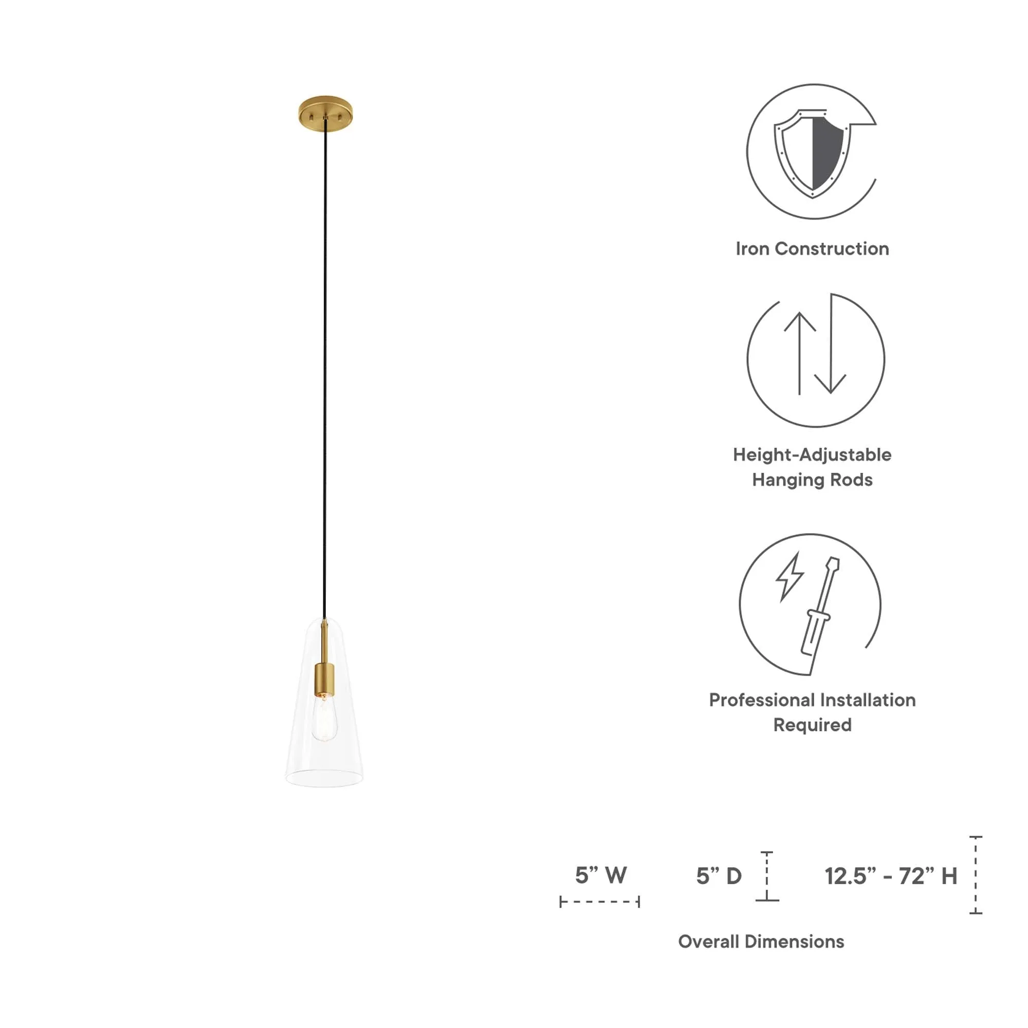 Beacon 1-Light Pendant Light by Modway