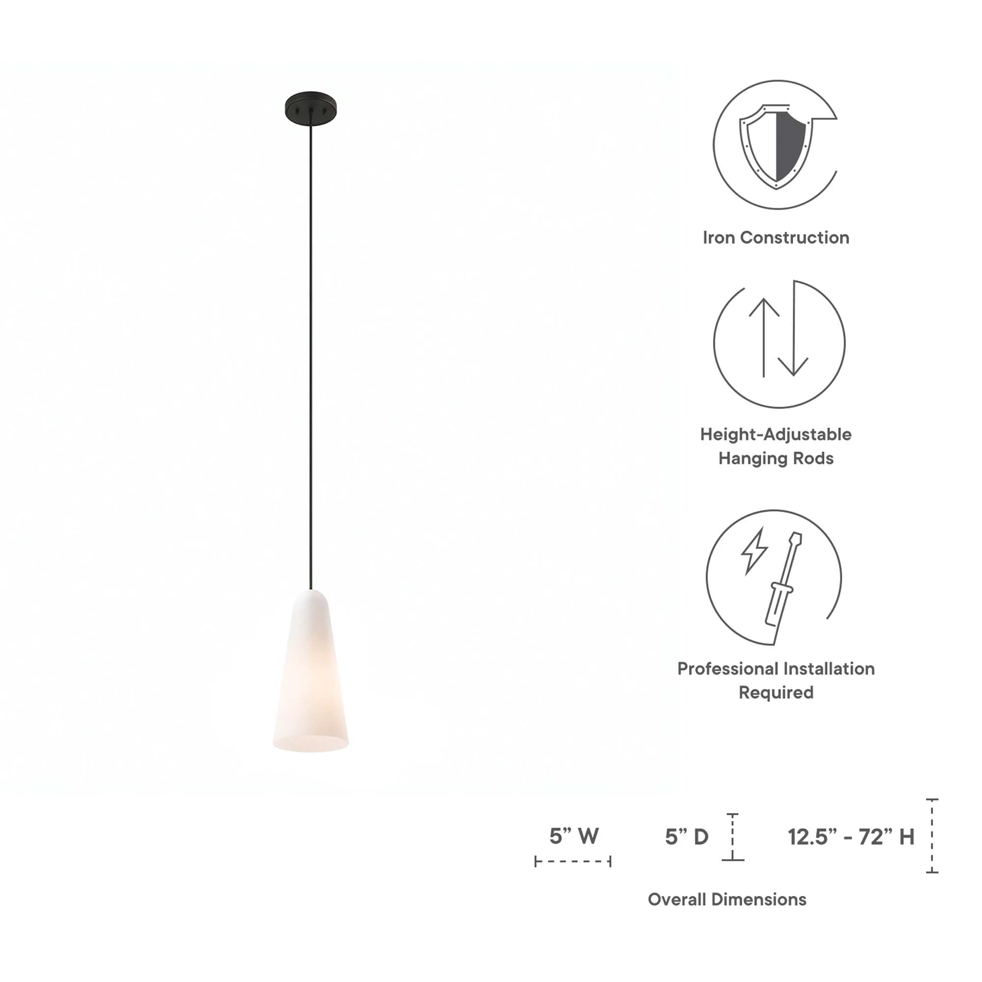Beacon 1-Light Pendant Light by Modway
