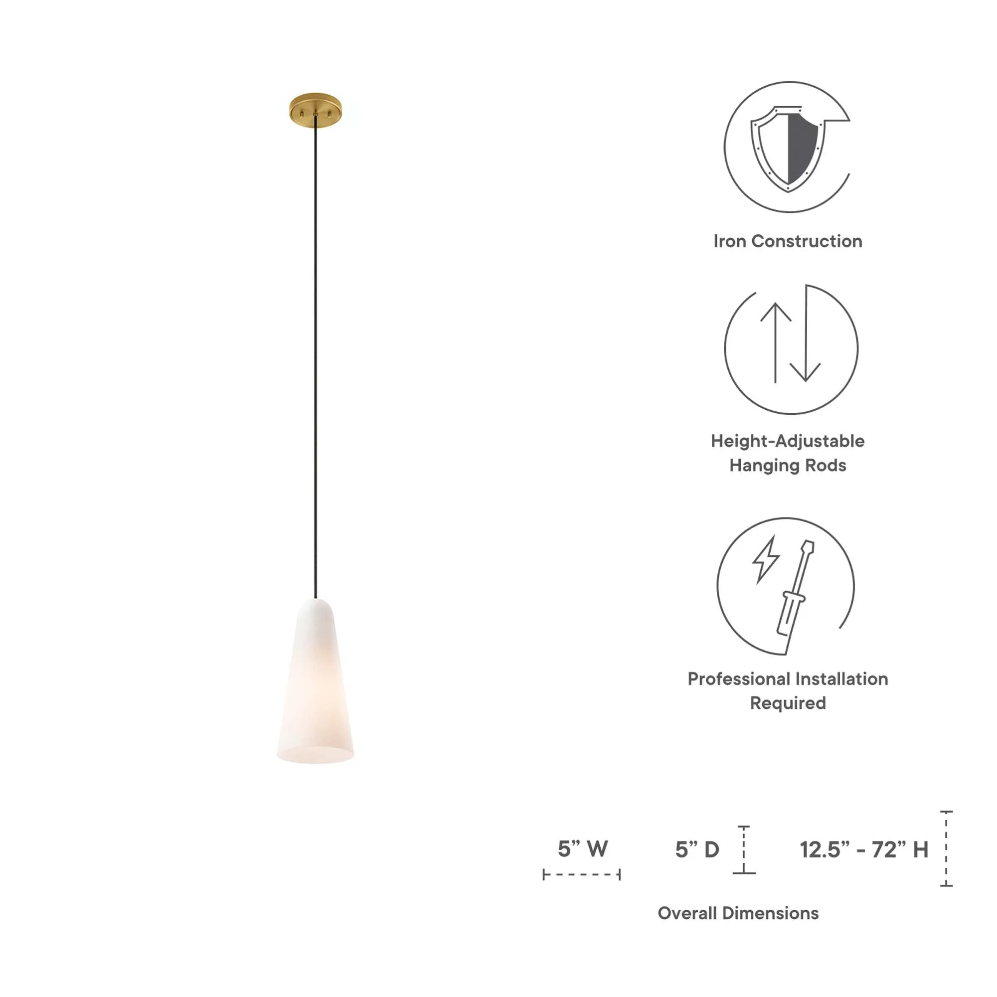 Beacon 1-Light Pendant Light by Modway