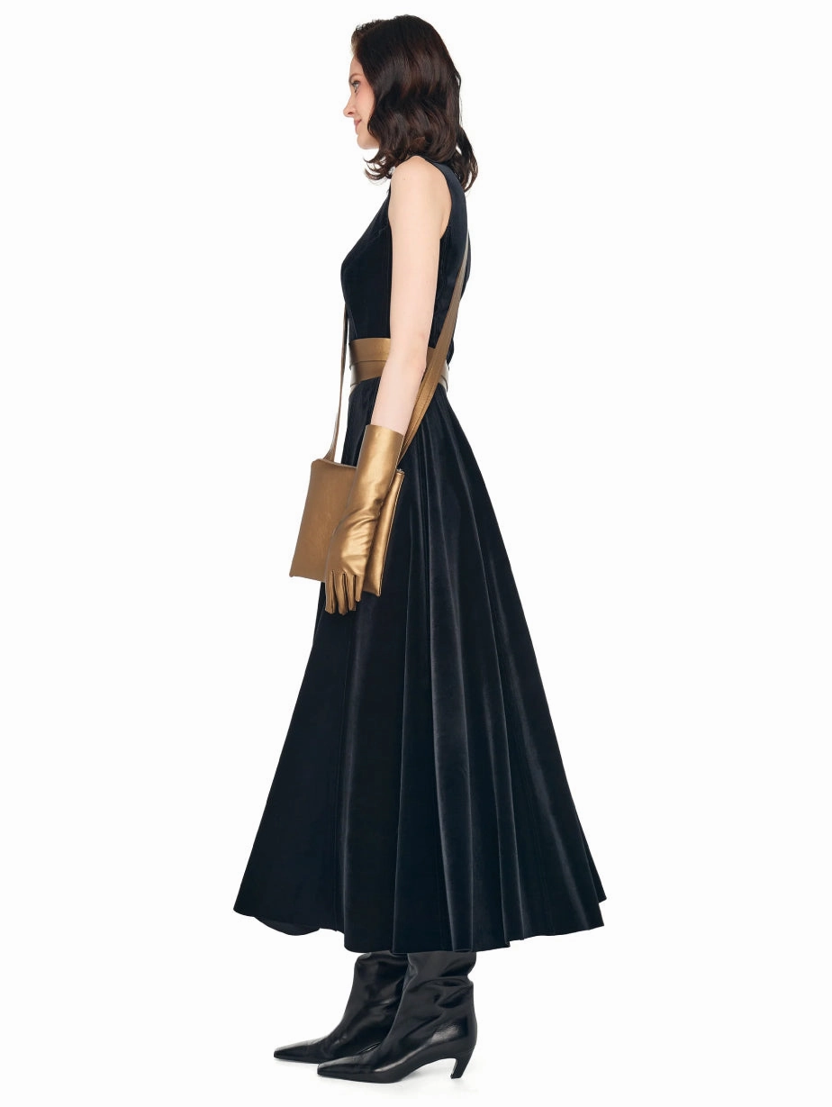 Black Velvet Long Dress
