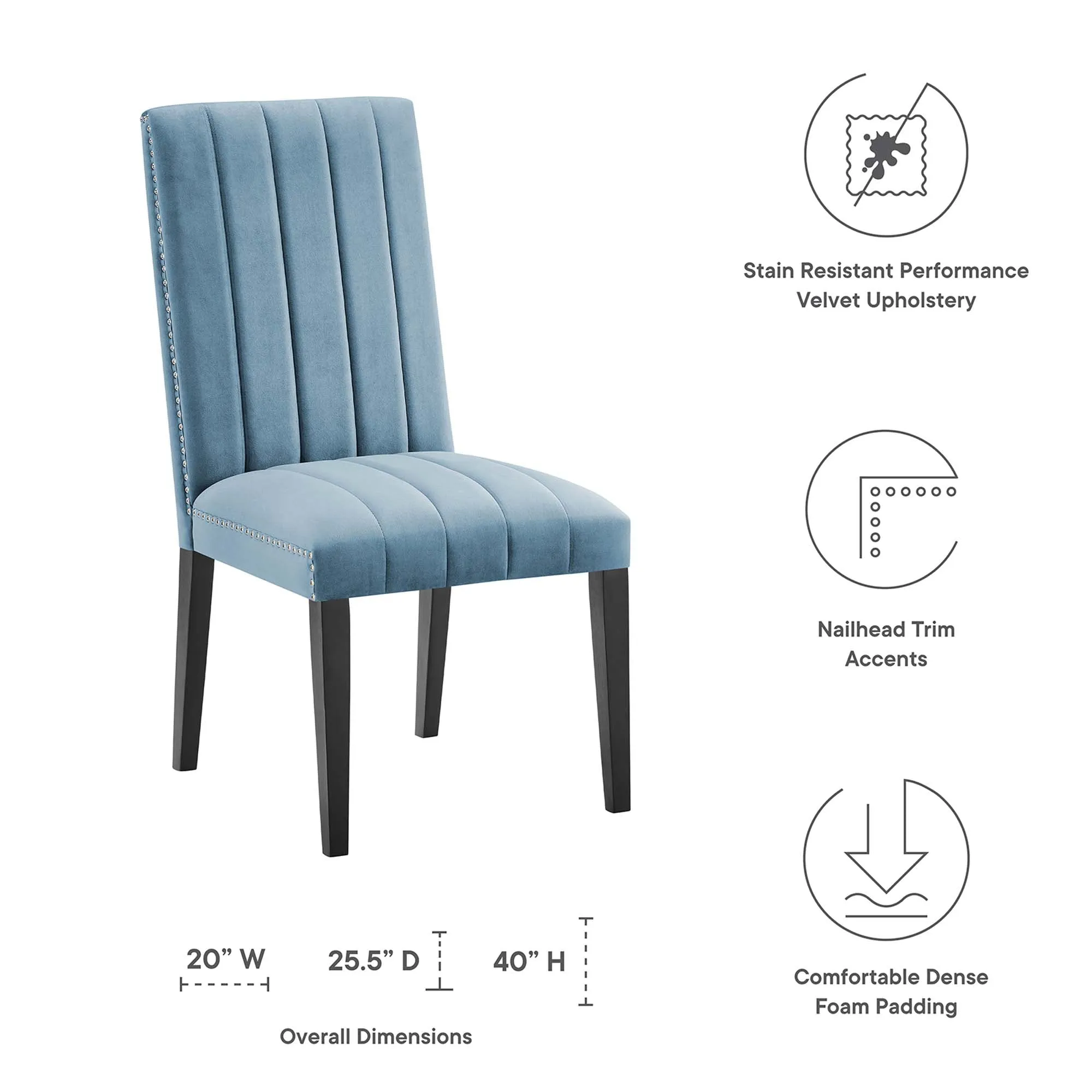 Catalyst Performance Velvet Dining Side Chairs - Set of 2 by Modway