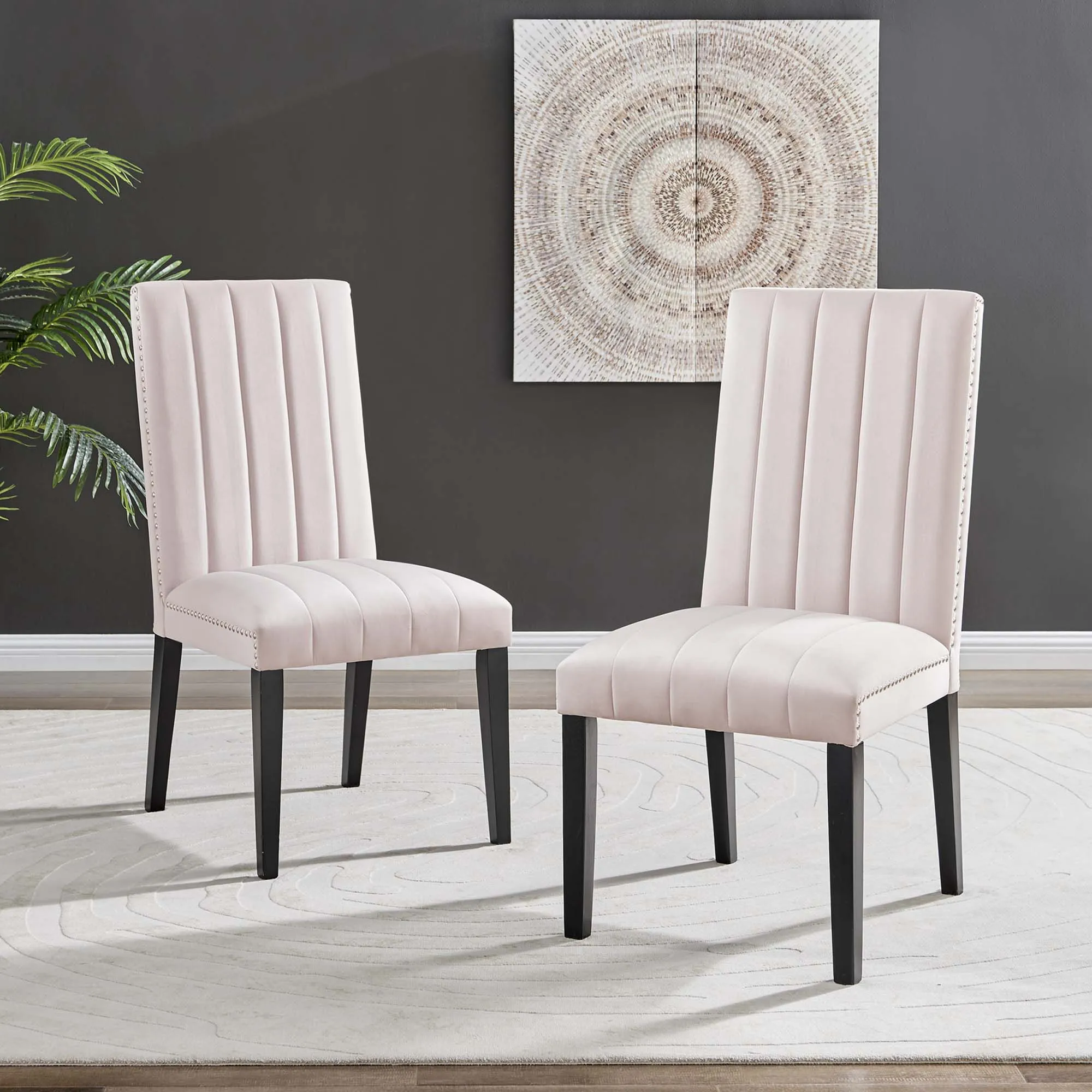 Catalyst Performance Velvet Dining Side Chairs - Set of 2 by Modway