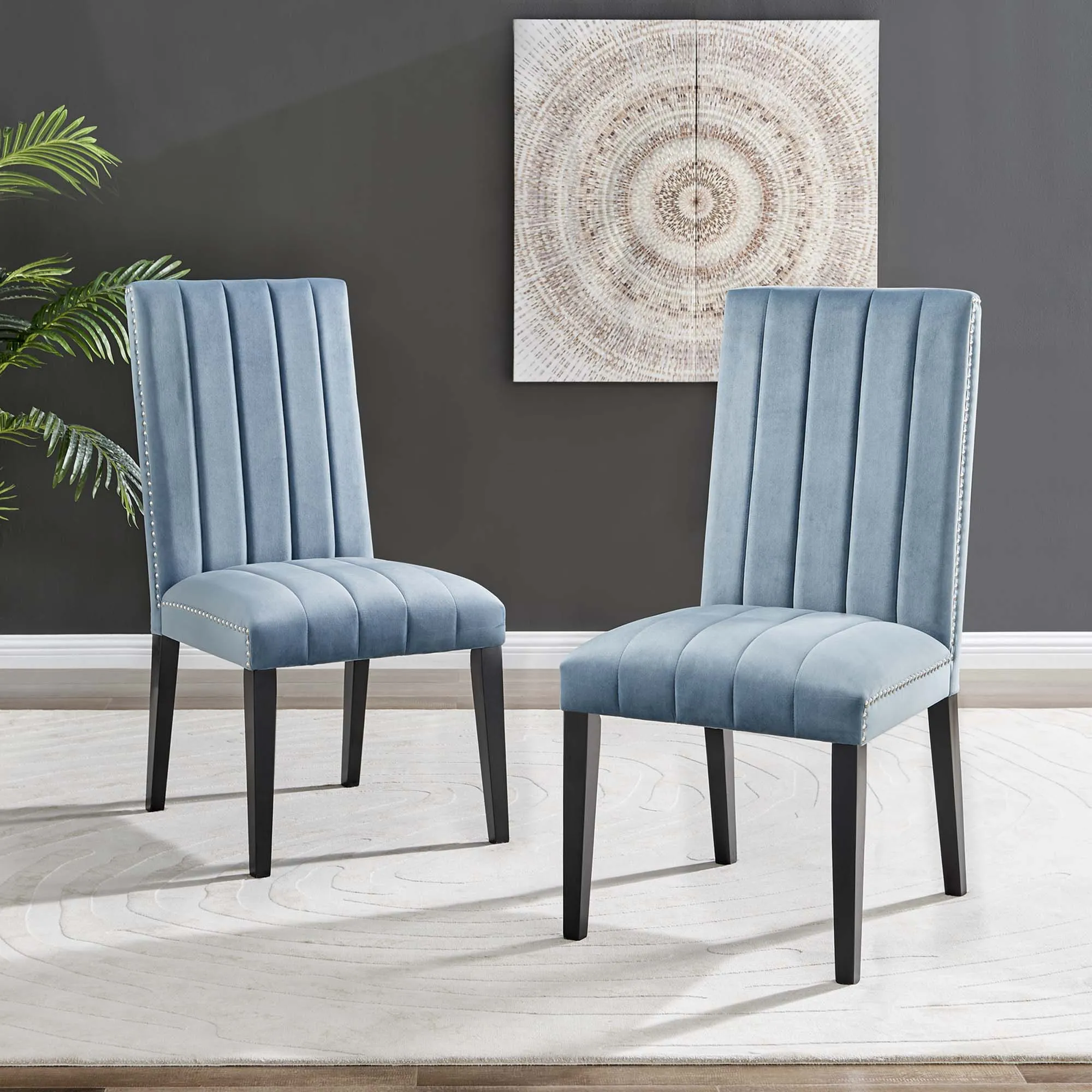 Catalyst Performance Velvet Dining Side Chairs - Set of 2 by Modway