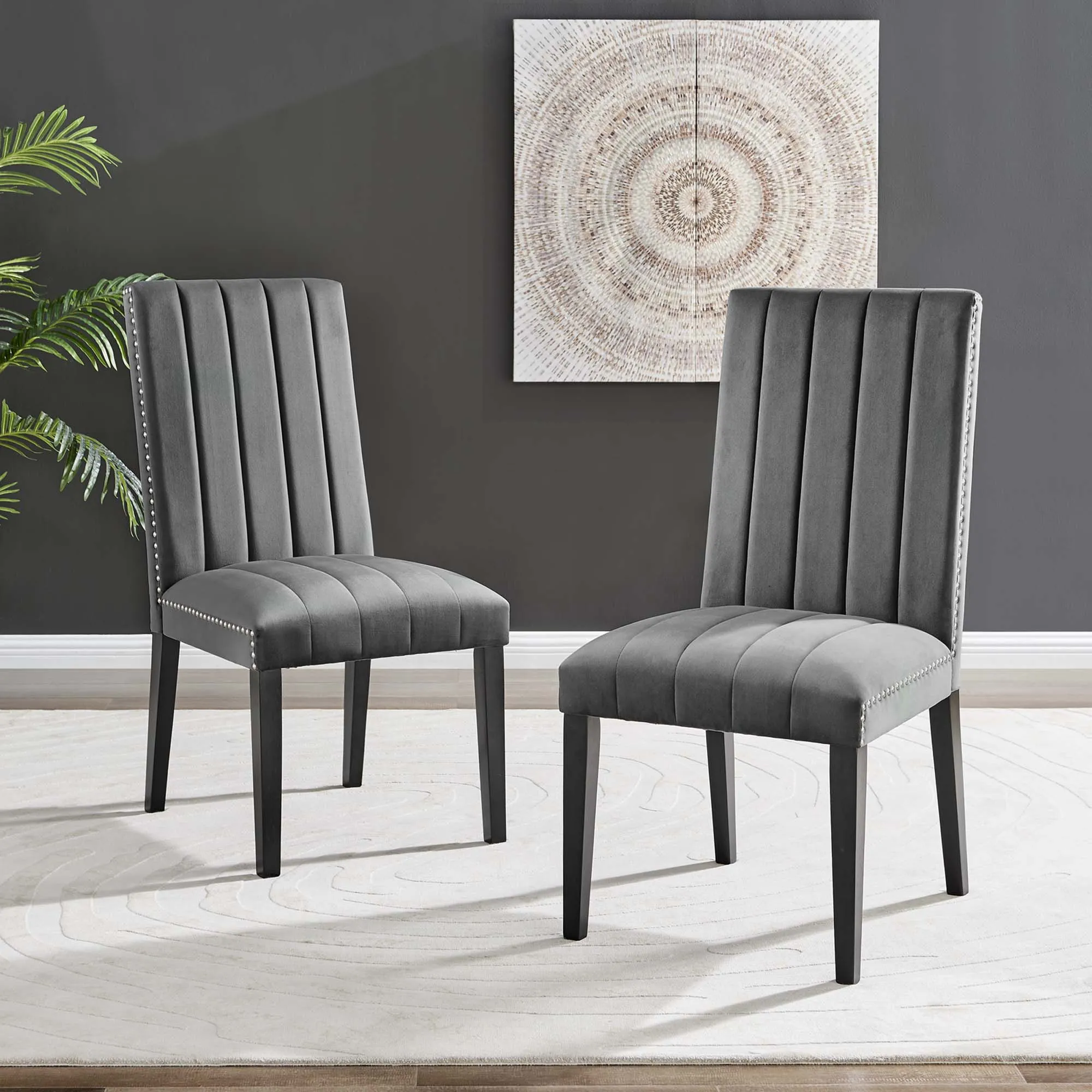 Catalyst Performance Velvet Dining Side Chairs - Set of 2 by Modway