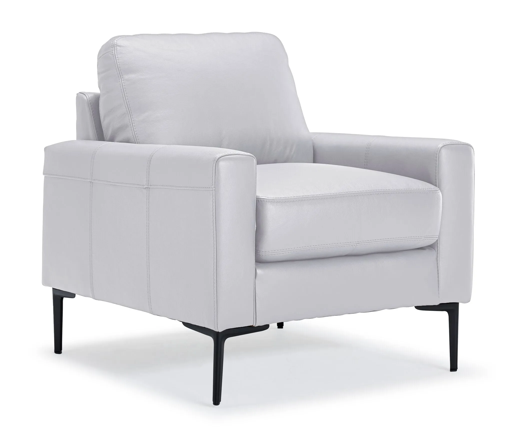 Chito Leather Chair - Silver Grey
