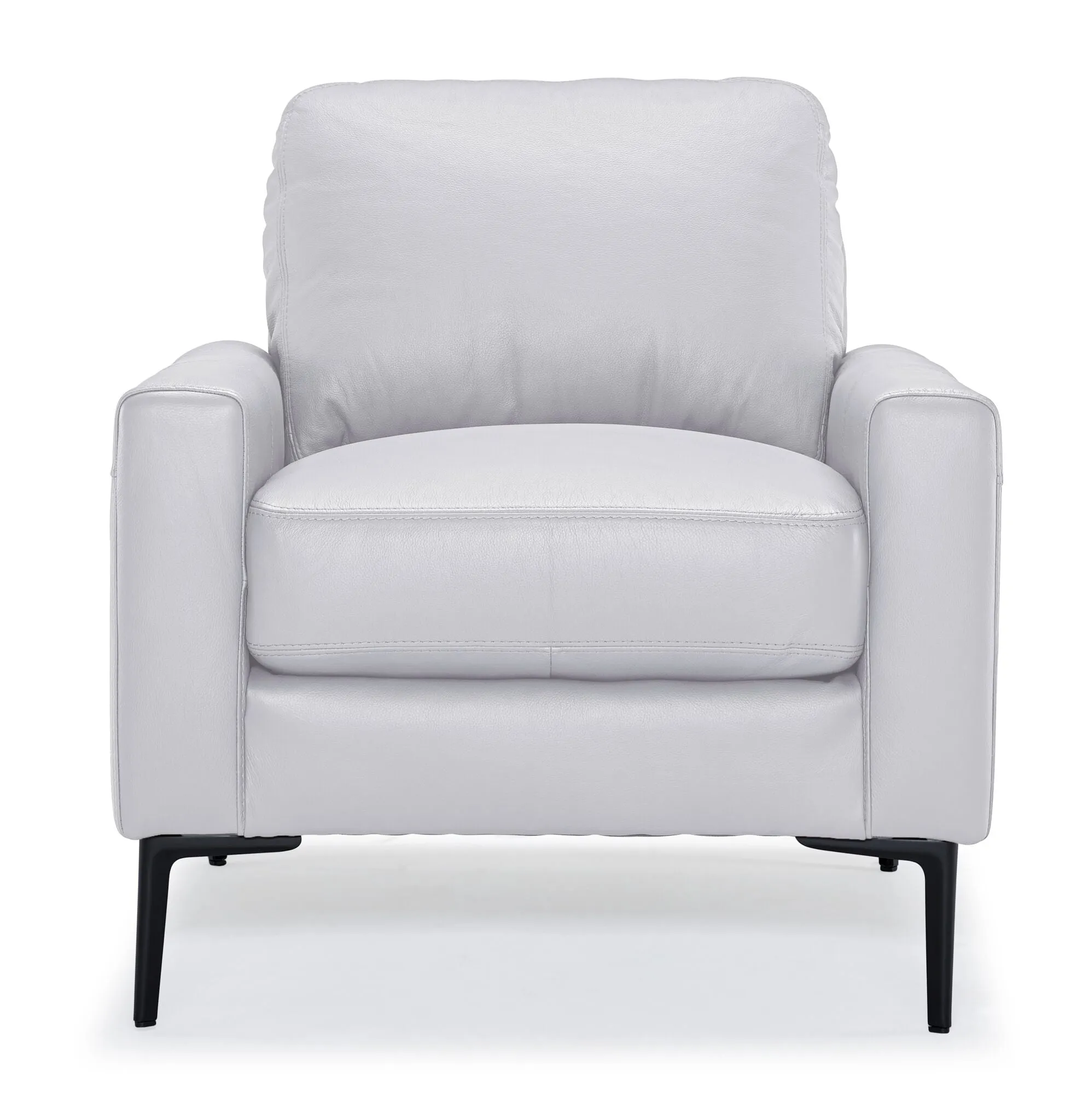 Chito Leather Chair - Silver Grey