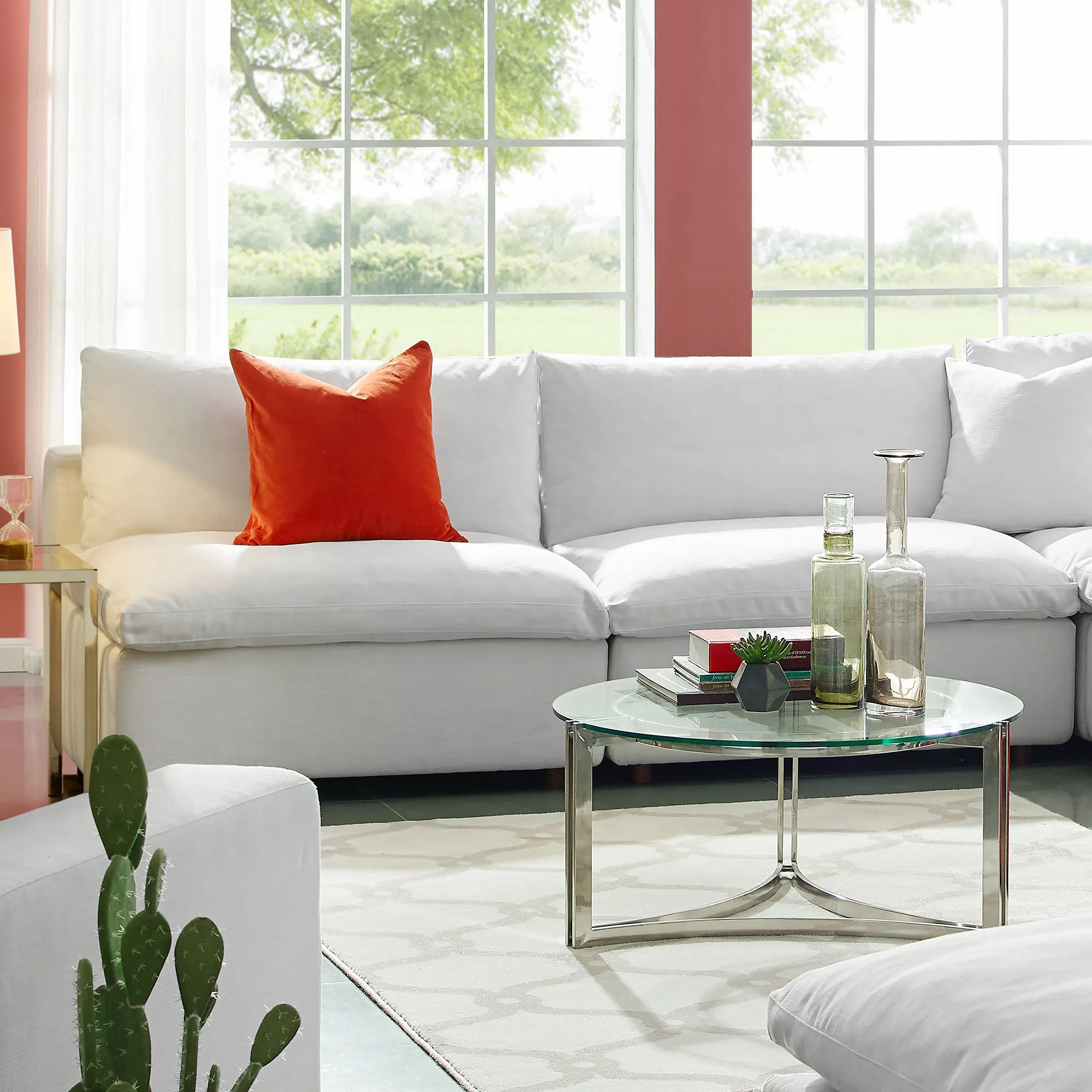 Commix Down Filled Overstuffed 2-Piece Armless Sectional Loveseat by Modway