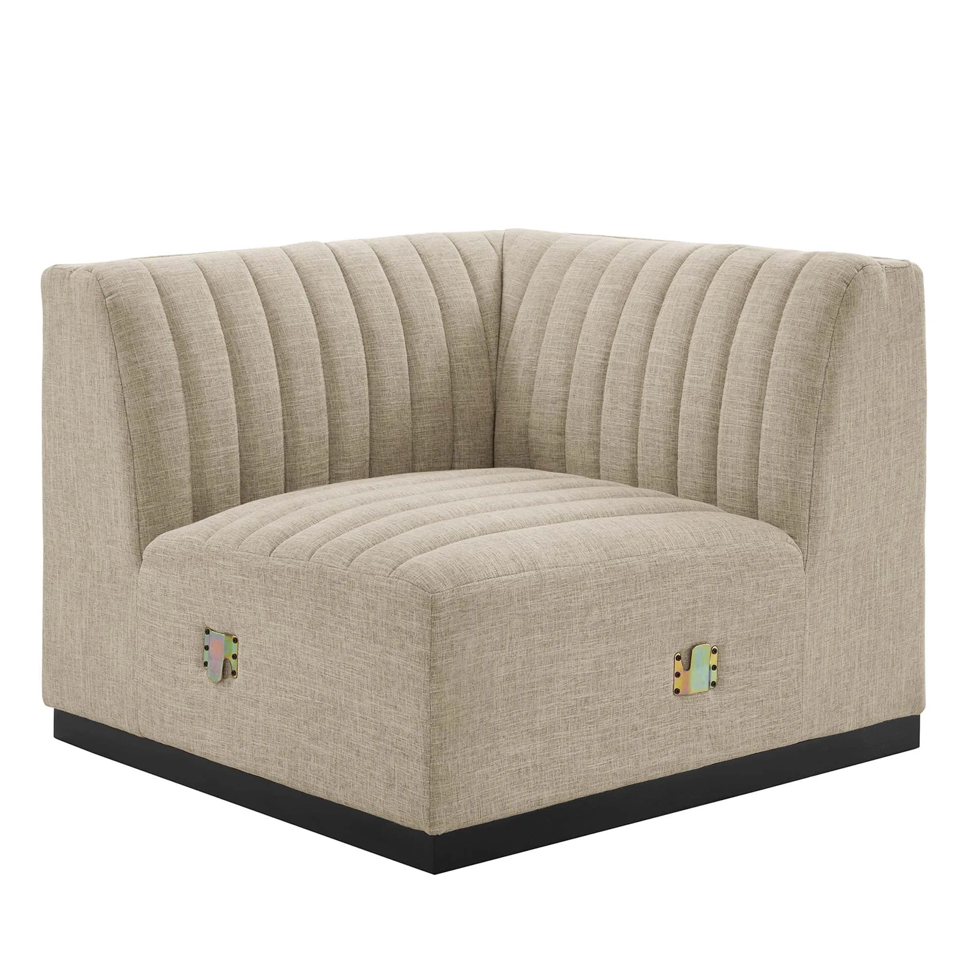 Conjure 4-Piece Channel Tufted Upholstered Fabric L-Shaped Sectional by Modway
