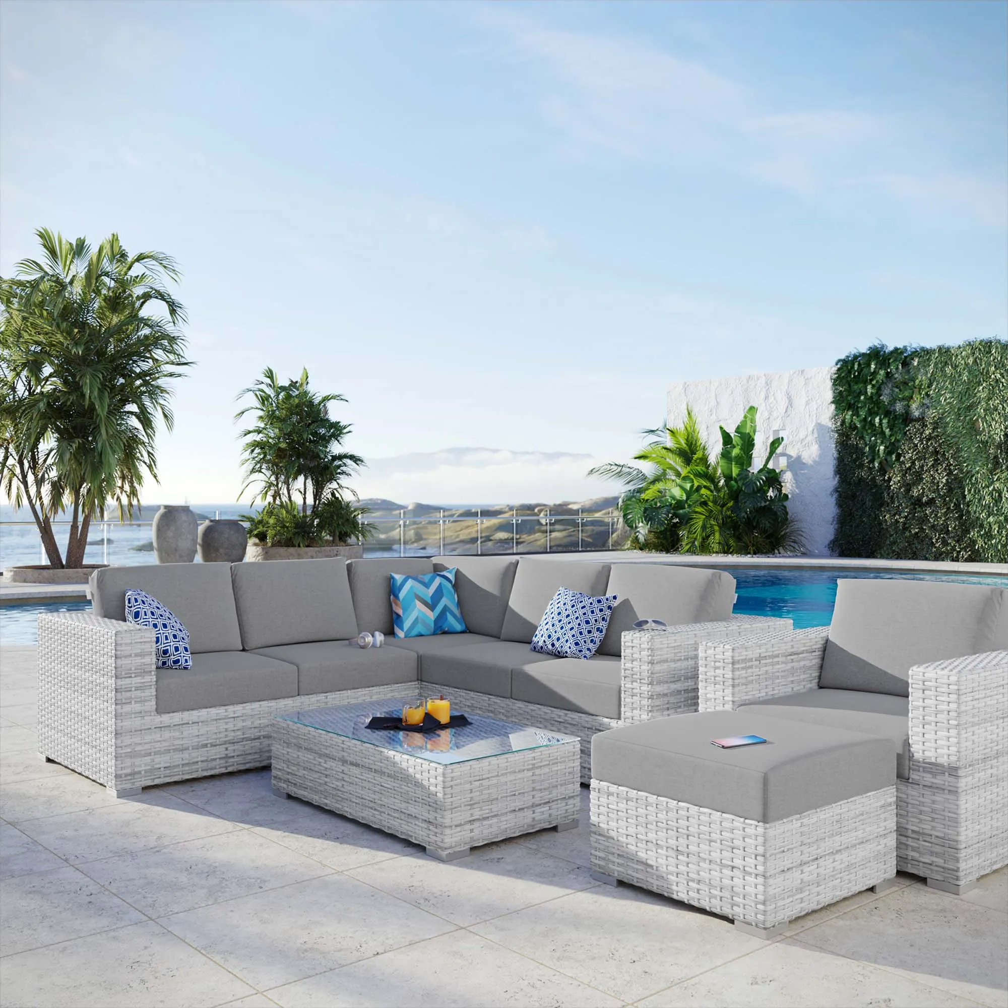 Convene 6-Piece Outdoor Patio Sectional Set by Modway