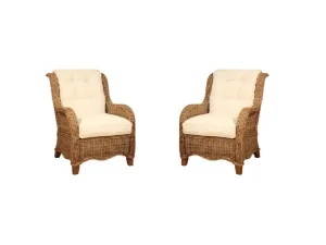 Cozumel Rattan Arm Chair VANILLA Set of 2 - CLEARANCE