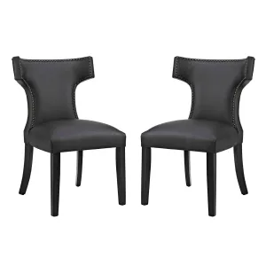 Curve Dining Side Chair Vinyl Set of 2 by Modway
