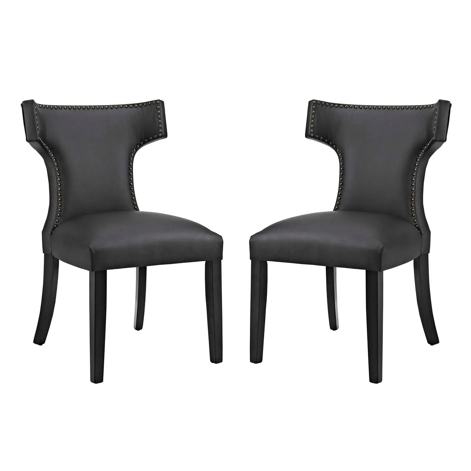 Curve Dining Side Chair Vinyl Set of 2 by Modway