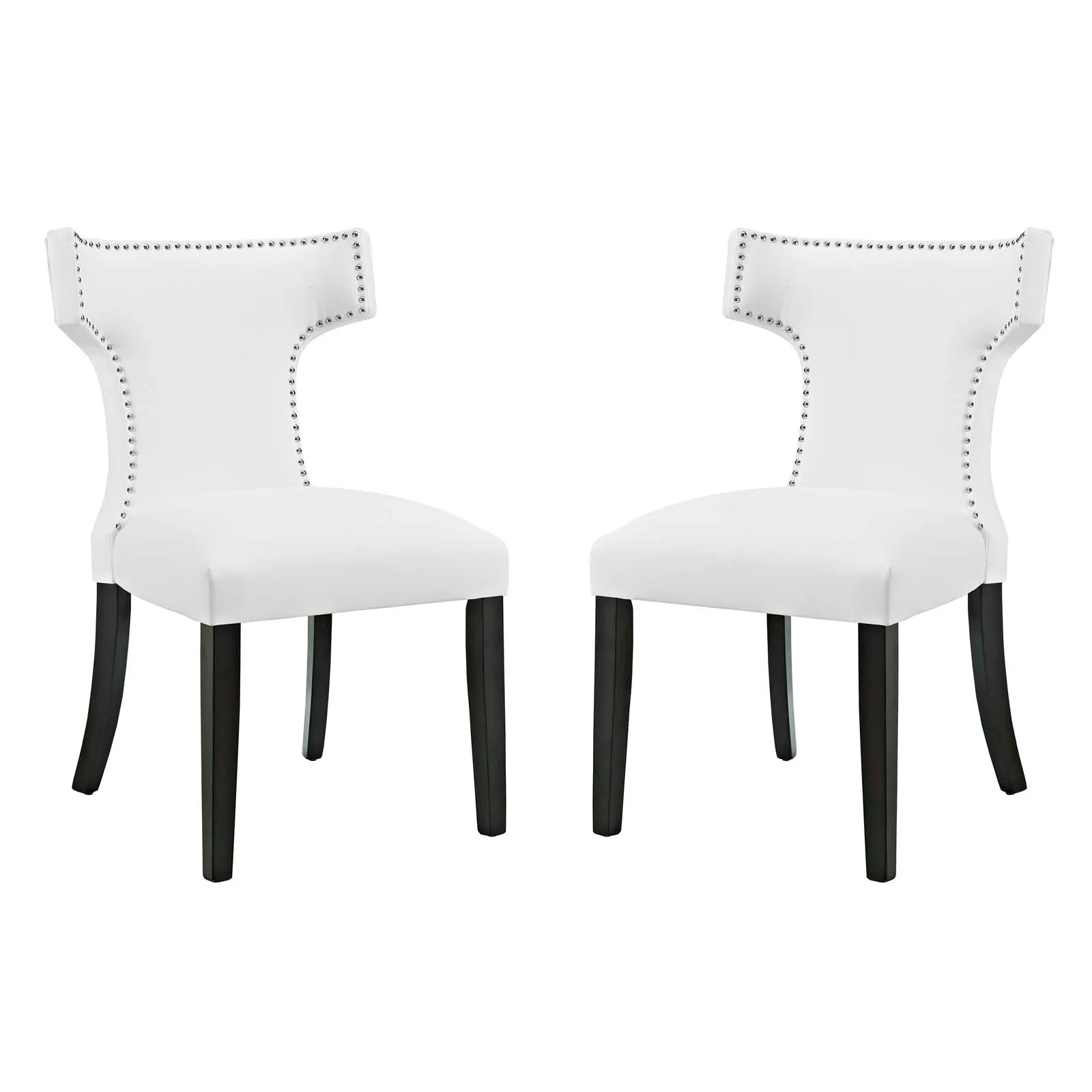 Curve Dining Side Chair Vinyl Set of 2 by Modway