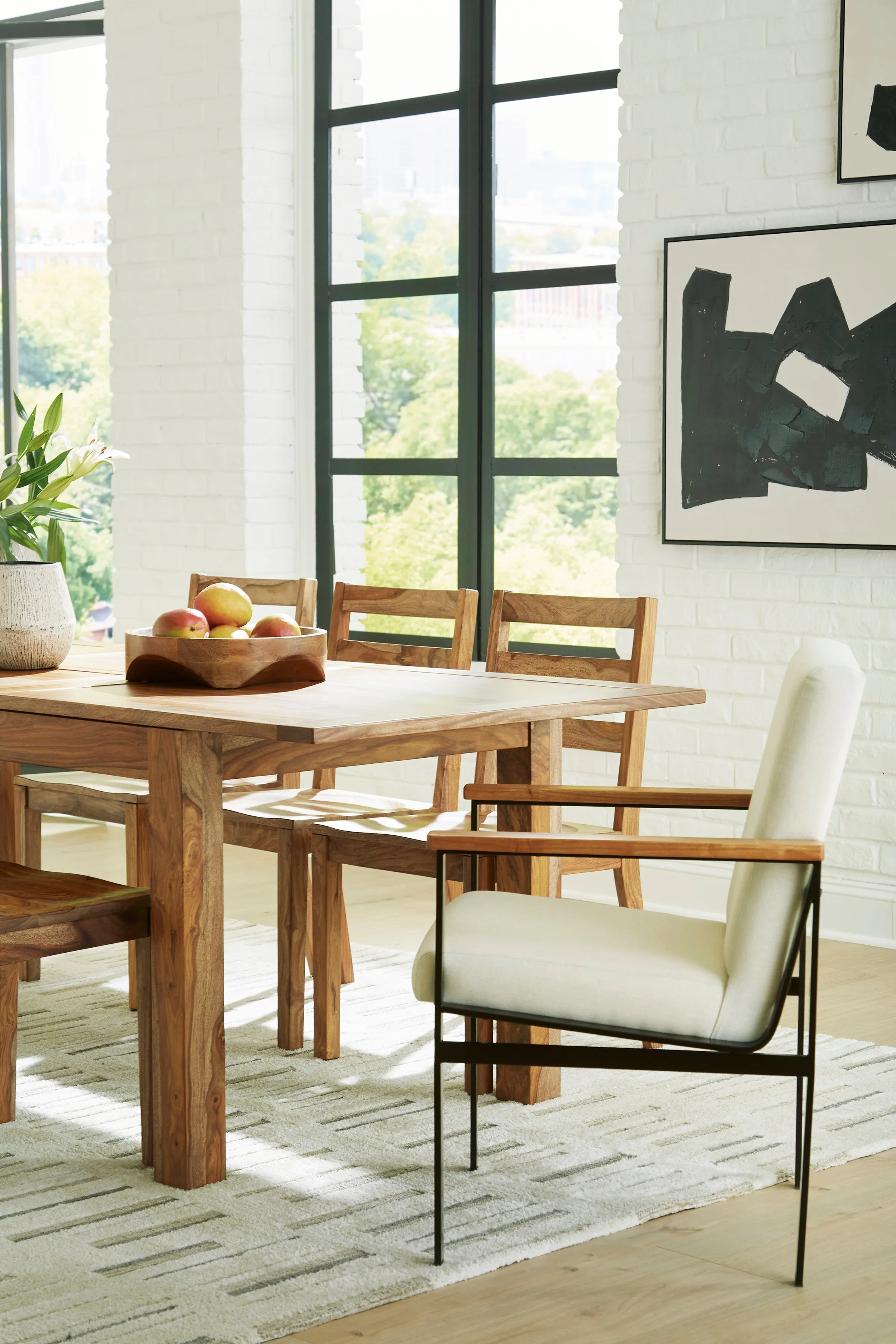 Dahlia Extension Table & 6 Wooden Side Chairs Plus 2 Arm Chairs