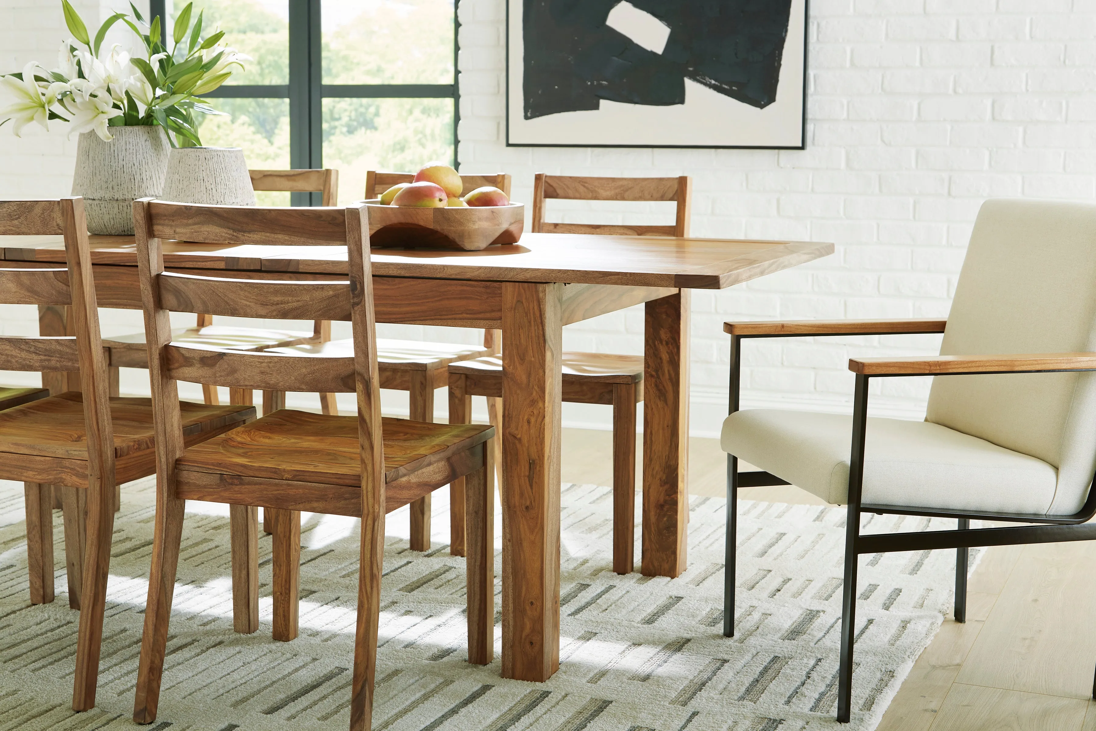 Dahlia Extension Table & 6 Wooden Side Chairs Plus 2 Arm Chairs