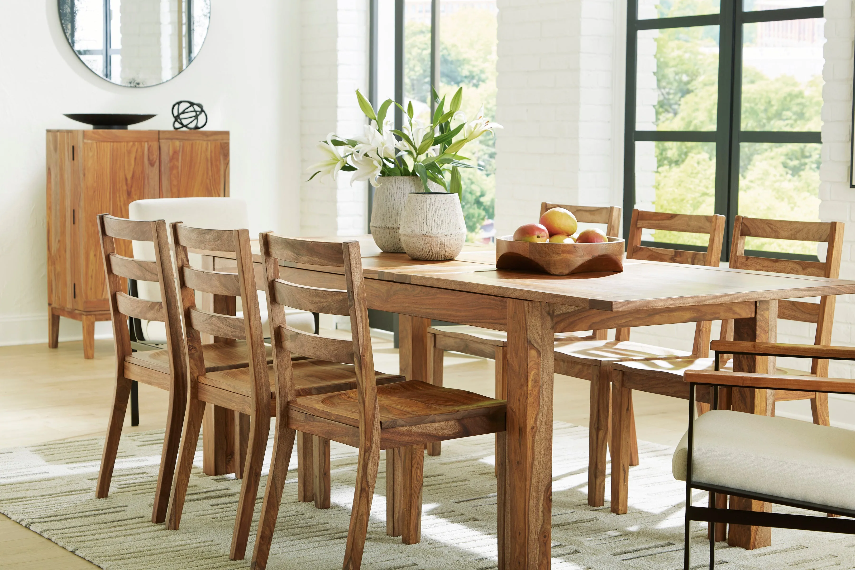 Dahlia Extension Table & 6 Wooden Side Chairs Plus 2 Arm Chairs