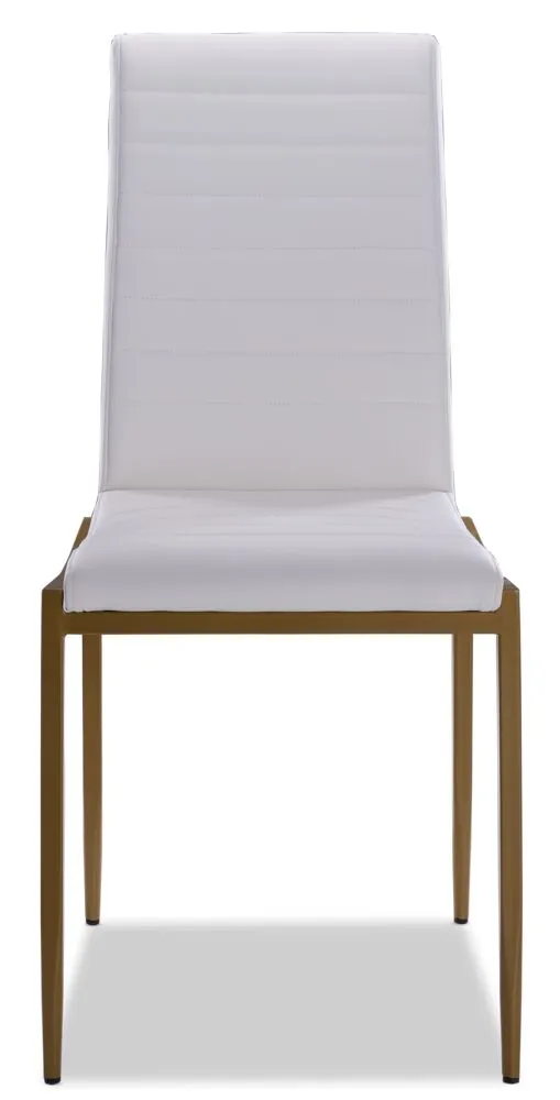 Darron Side Chair - White, Gold