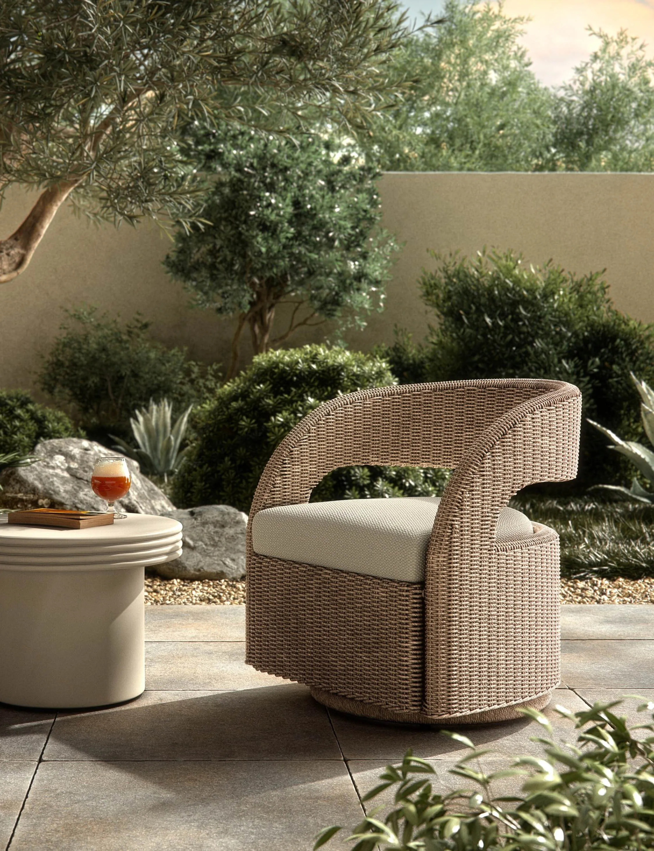 Delacroix Indoor / Outdoor Swivel Chair