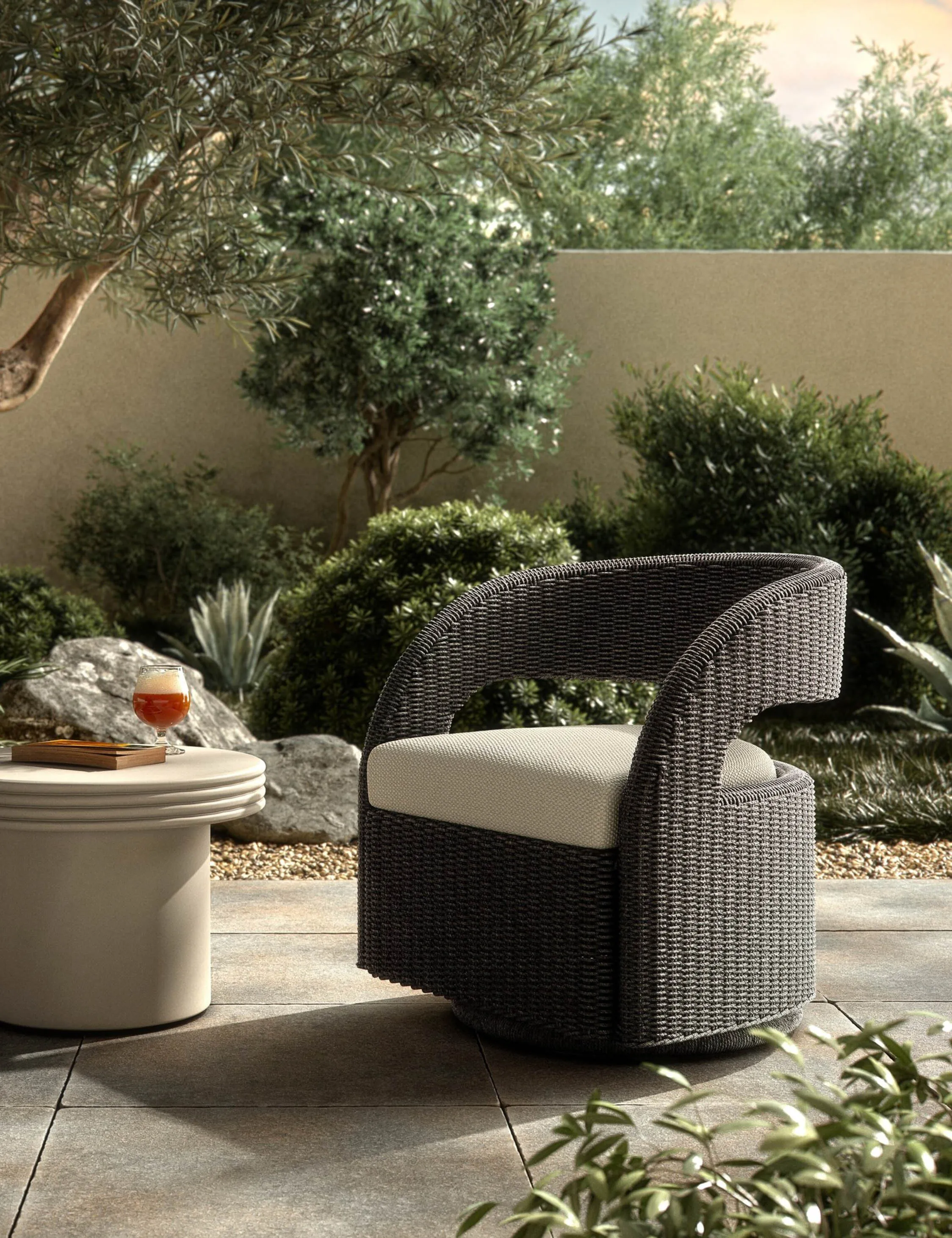 Delacroix Indoor / Outdoor Swivel Chair
